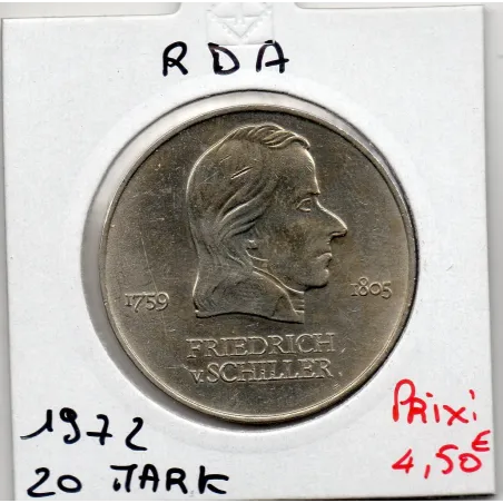 Allemagne RDA 20 mark 1972, Sup KM 40 pièce de monnaie