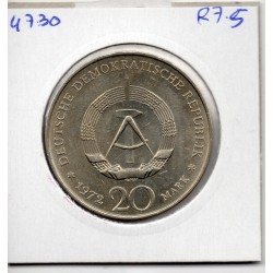 Allemagne RDA 20 mark 1972, Sup KM 40 pièce de monnaie