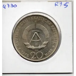 Allemagne RDA 20 mark 1972, Sup KM 40 pièce de monnaie