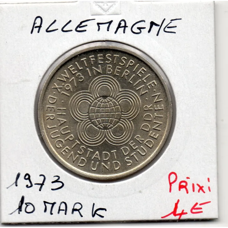 Allemagne RDA 10 mark 1973, Sup KM 44 pièce de monnaie Allemagne RDA 10 mark 1973, Sup KM 44 pièce de monnaie