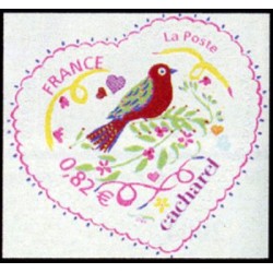 Timbre France Yvert No 3747B-3748B Coeur St Valentin Cacharel, autoadhésifs de feuille