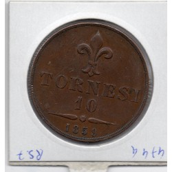 Italie Deux Siciles 10 Tornesi 1859 TTB, KM 377 pièce de monnaie