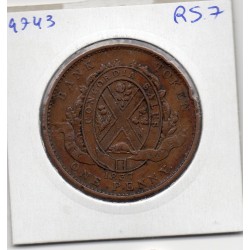 Bas Canada 1 penny ou 2 sous city bank Token 1837 TTB-, KM TN10 pièce de monnaie