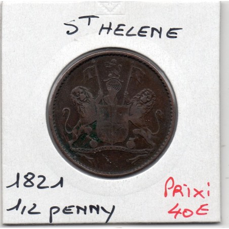 Sainte Helene 1/2 penny 1821 TTB-, KM A4 pièce de monnaie