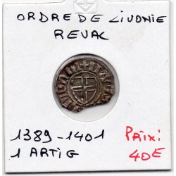 Ordre de Livonie 1 Artig 1389-1401 Reval TTB pièce de monnaie