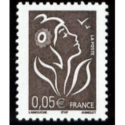 Timbre France Yvert No 3754 Marianne Lamouche 0.05€ bistre noir légende itvf