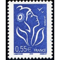 Timbre France Yvert No 3755 Marianne Lamouche 0.55€ bleu légende itvf