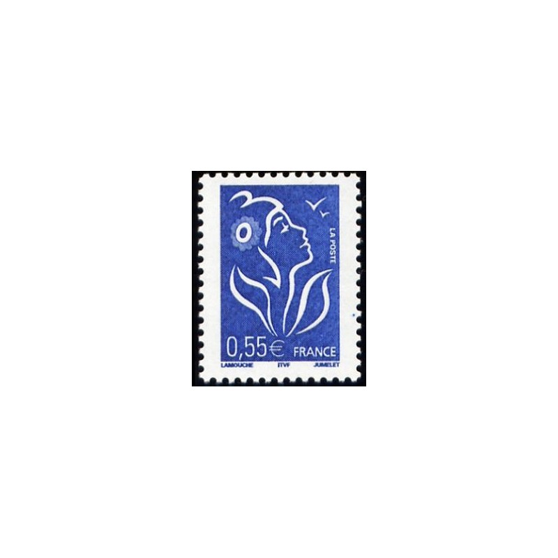 Timbre France Yvert No 3755 Marianne Lamouche 0.55€ bleu légende itvf