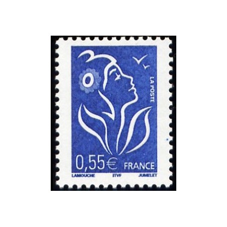 Timbre France Yvert No 3755 Marianne Lamouche 0.55€ bleu légende itvf