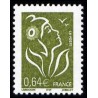 Timbre France Yvert No 3756 Marianne Lamouche 0.64€ vert olive légende itvf