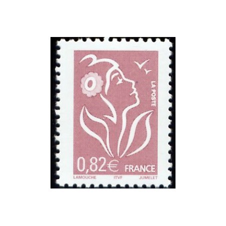 Timbre France Yvert No 3757 Marianne Lamouche 0.64€ lilas brun clair légende itvf