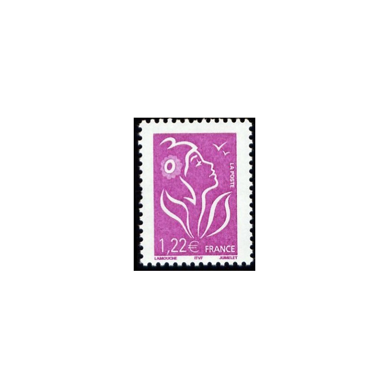 Timbre France Yvert No 3758 Marianne Lamouche 1.22€ lilas légende itvf