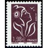 Timbre France Yvert No 3759 Marianne Lamouche 1.98€ brun prune légende itvf
