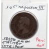 10 centimes Napoléon III tête nue 1855 K chien Bordeaux TB+, France pièce de monnaie