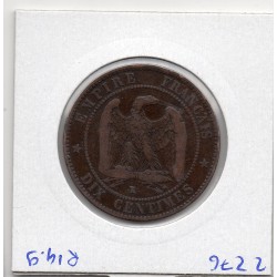 10 centimes Napoléon III tête nue 1855 K chien Bordeaux TB+, France pièce de monnaie