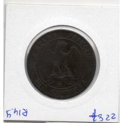 10 centimes Napoléon III tête nue 1857 B Rouen B+, France pièce de monnaie