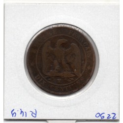 10 centimes Napoléon III tête nue 1857 MA Marseille B+, France pièce de monnaie