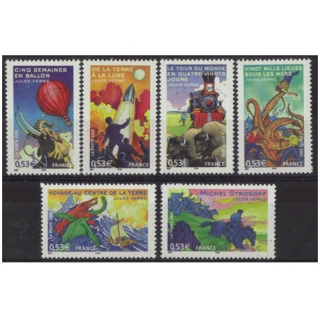 Timbre France Yvert No 3789-3794 Romans de Jules Verne