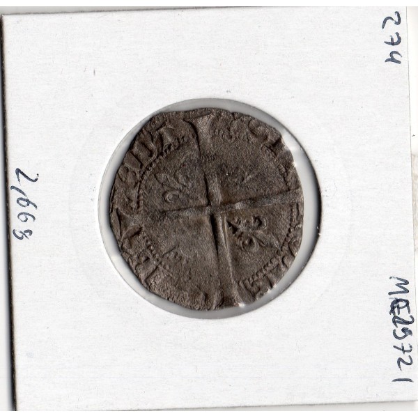 Blanc dit Florette Charles VII (1429) 6eme emission pièce de monnaie royale