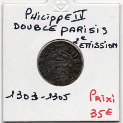 Double Parisis Philippe IV (1303-1305) 2eme emission pièce de monnaie royale