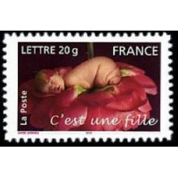 Timbre France Yvert No 3804 Naissance, c'est une fille, adhésif de carnet