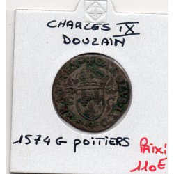 Douzain Charles IX G Poitier 1574 pièce de monnaie royale