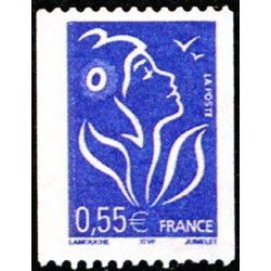 Timbre France Yvert No 3807 Marianne Lamouche de roulette 055€ bleu légende itvf