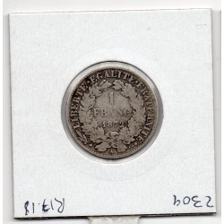 1 Franc Cérès 1872 petit A Paris TB-, France pièce de monnaie