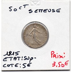 50 centimes Semeuse Argent 1915 Sup-, France pièce de monnaie