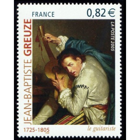 Timbre France Yvert No 3835 Le guitariste de J B Greuze