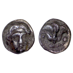 Carie, Rhodes Hemidrachme argent (-170 à -150) Helios Rose