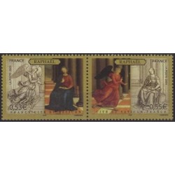 Timbre France Yvert No 3838-3839 Détails de l'annonciation de Raphael