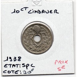 10 centimes Lindauer .1938. SPL, France pièce de monnaie