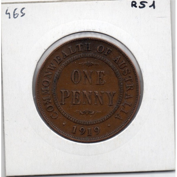 Australie 1 penny 1919 TTB, KM 23 pièce de monnaie