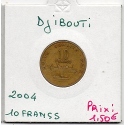 Djibouti 10 francs 2004 TTB, KM 23 pièce de monnaie