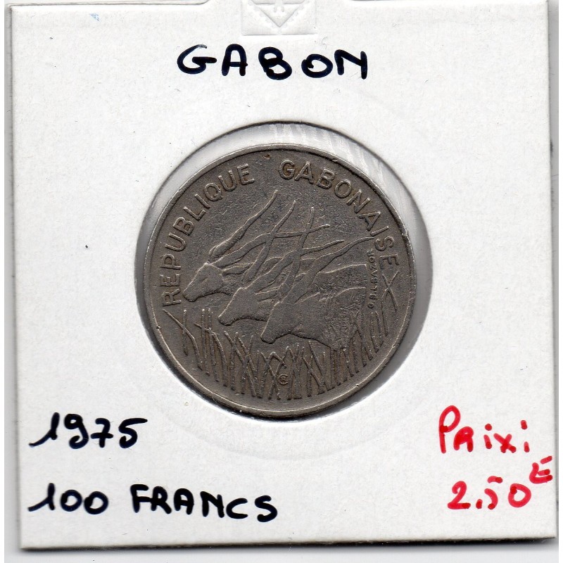 Gabon 100 Francs 1975 TTB, KM 13 pièce de monnaie