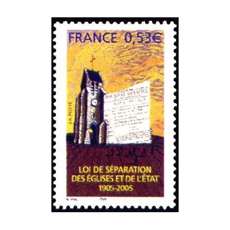 Timbre France Yvert No 3860 Loi de séparation de l'église et de l'état