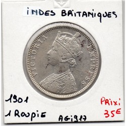 Inde Britannique 1 rupee 1901 TTB+, KM 492 pièce de monnaie