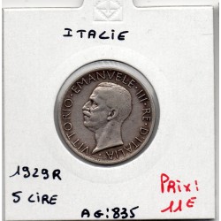 Italie 5 Lire 1929  TTB,  KM 67 pièce de monnaie