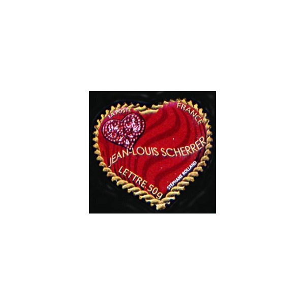 Timbre France Yvert No 3863-3864 Saint valentin coeurs J L Scherrer autoadhésifs