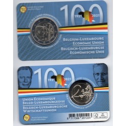 2 euros commémorative Belgique 2020 union Belgique Luxembourg version Flamande piece de monnaie €