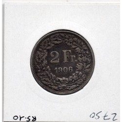Suisse 2 francs 1906 TTB, KM 21 pièce de monnaie