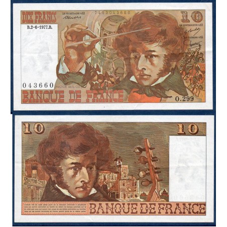 10F Francs Berlioz Sup 2.6.1977 Billet de la banque de France