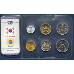 Corée du sud Série 6 pièces 1983-2007 FDC pièces de monnaie