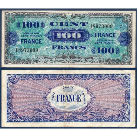 100 Francs France série 2 TTB- 1945 Billet du trésor Central