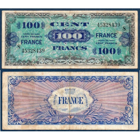 100F France série 8 TTB- 1945 Billet du trésor Central