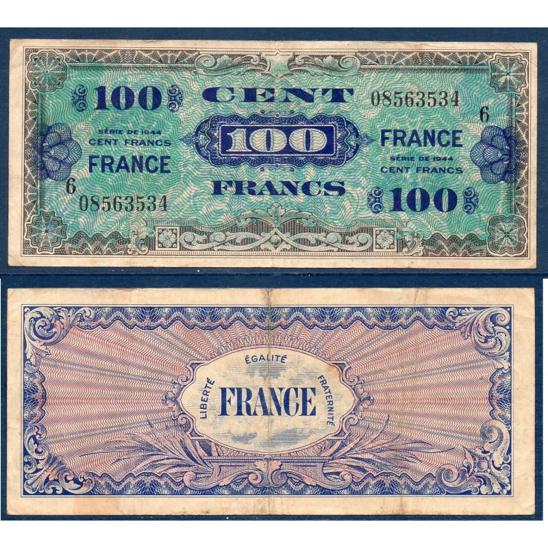 100F France série 6 TTB 1945 Billet du trésor Central