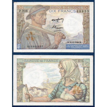 10 Francs Mineur TTB- 30.6.1949 Billet de la banque de France