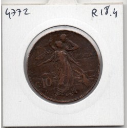 Italie 10 centesimi 1911 TTB-,  KM 51 pièce de monnaie
