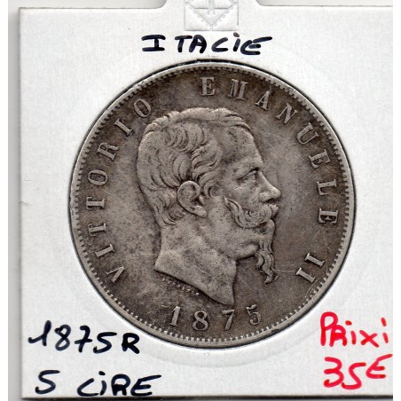 Italie 5 Lire 1875 R TTB,  KM 8.4 pièce de monnaie